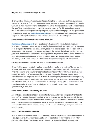 why you need security gates top 5 reasons