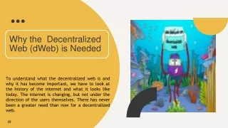 Why the  Decentralized Web (dWeb) is Needed