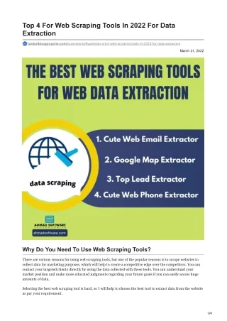 top 4 for web scraping tools in 2022 for data