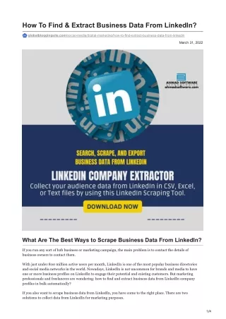 how to find extract business data from linkedin