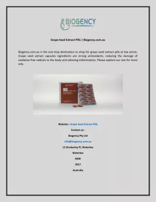 grape seed extract pills biogency com au