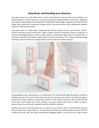 Soap Boxes and Branding your Business