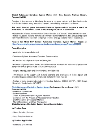 global automated sortation system market 2021