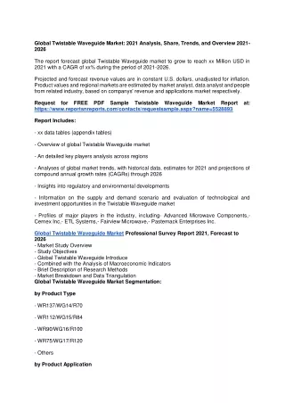 Global Twistable Waveguide Market Research Report 2021, Forecast to 2026