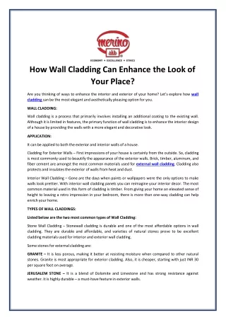 how wall cladding can enhance the look of your place