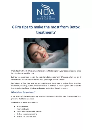 6 pro tips to make the most from botox treatment