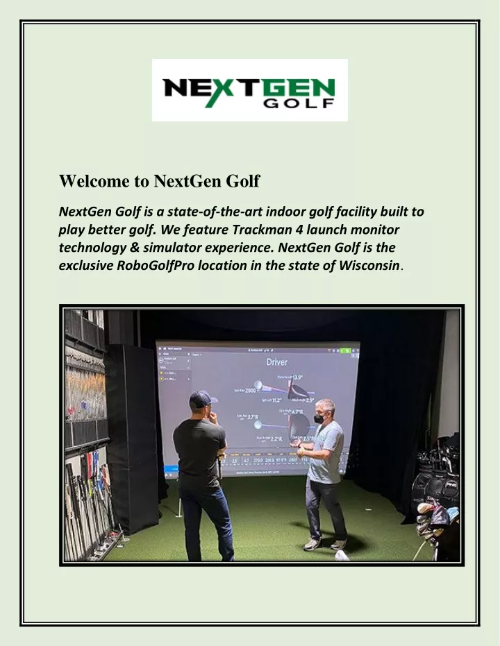 welcome to nextgen golf