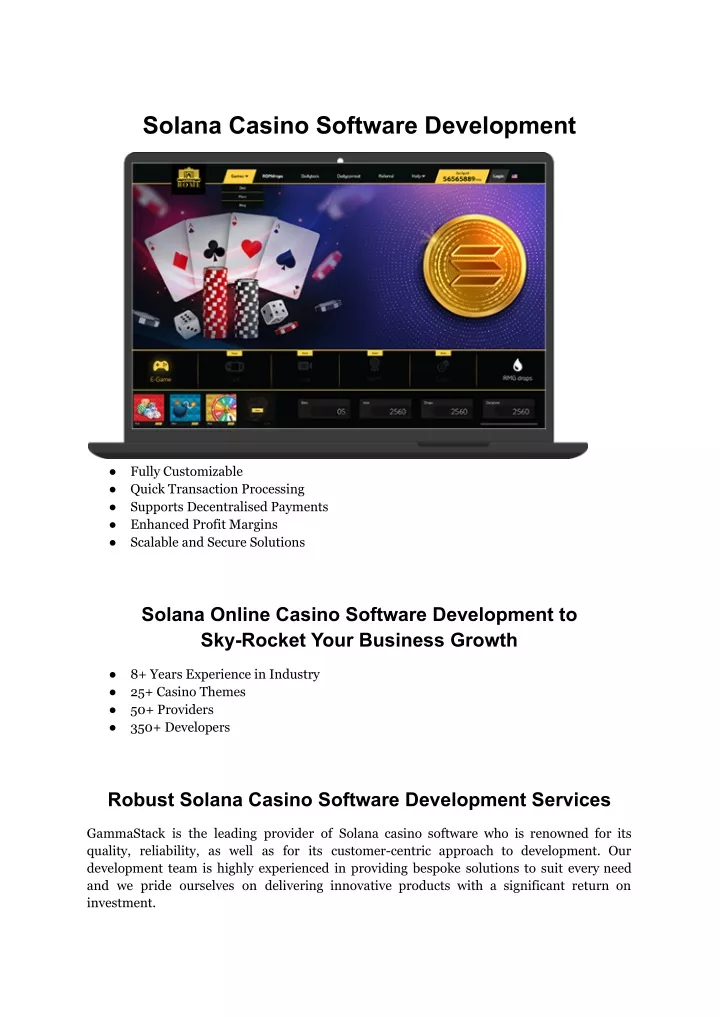 solana casino software development