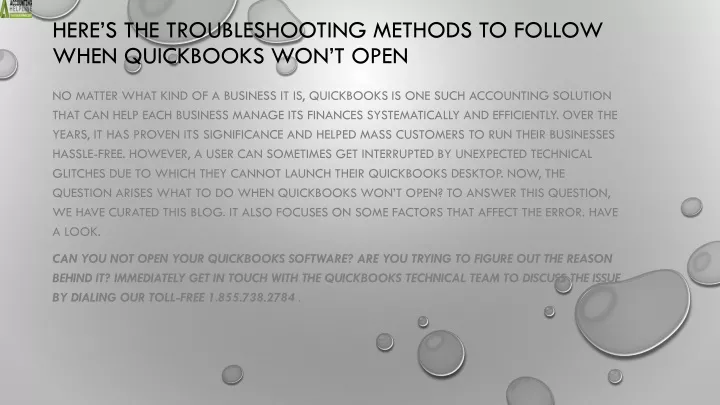 here s the troubleshooting methods to follow when quickbooks won t open