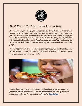 Best Pizza Restaurant in Green Bay