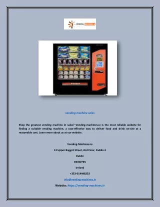 vending machine sales