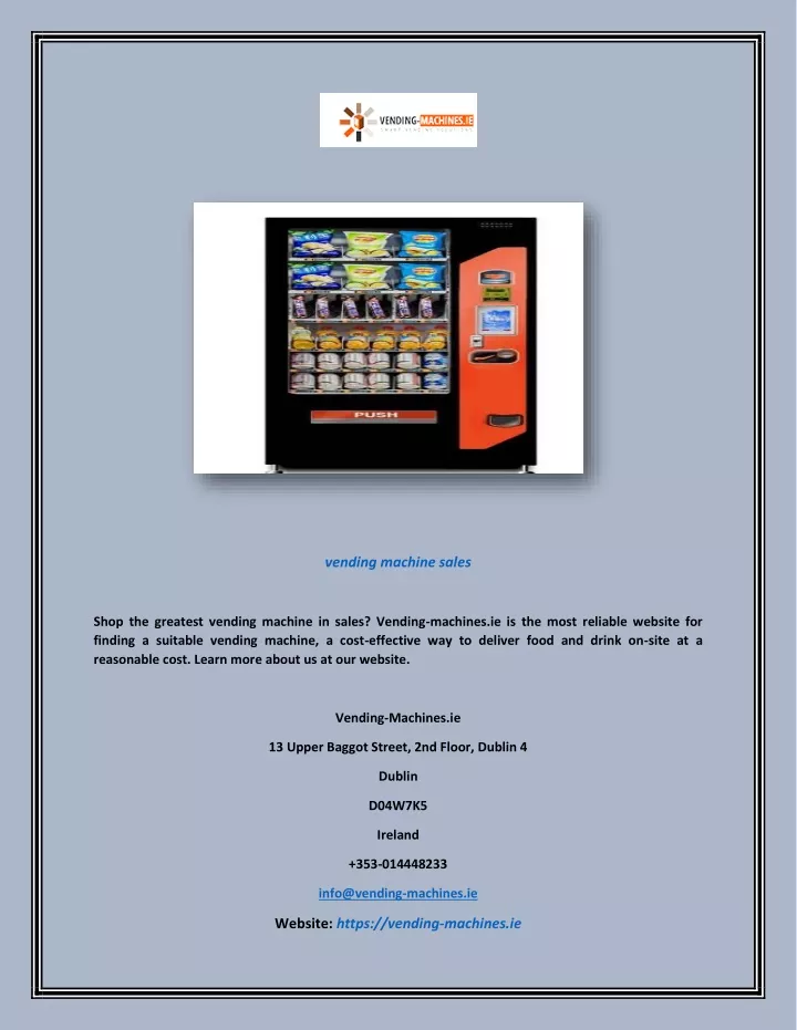 vending machine sales