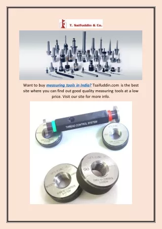 Measuring Tools In India| Tsaifuddin.com