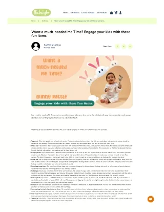 Want a much-needed Me Time? Engage your kids with these fun items.