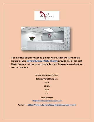 Beyond Beauty Plastic Surgery | Beyond Beauty Plastic Surgery
