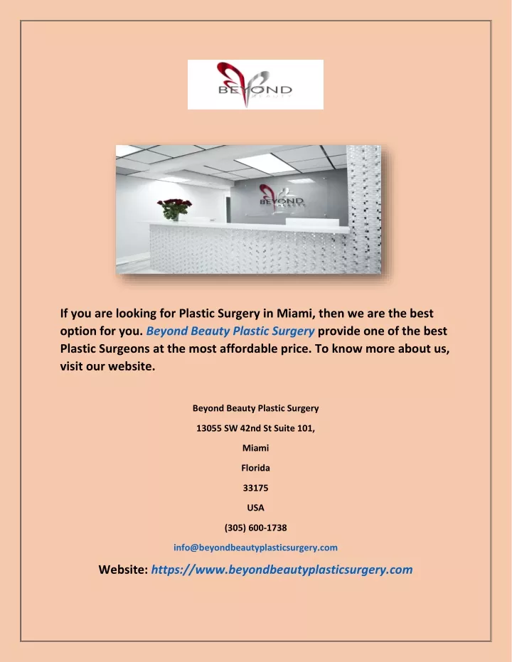 if you are looking for plastic surgery in miami