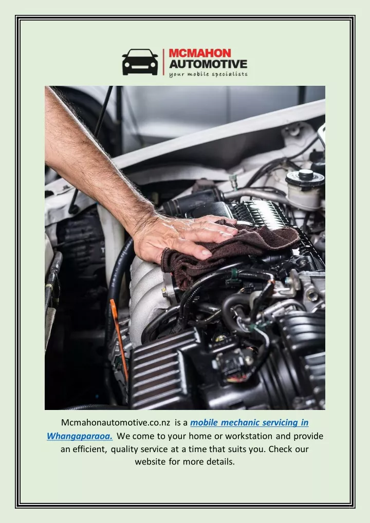 mcmahonautomotive co nz is a mobile mechanic