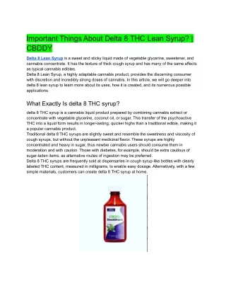 important things about delta 8 thc lean syrup