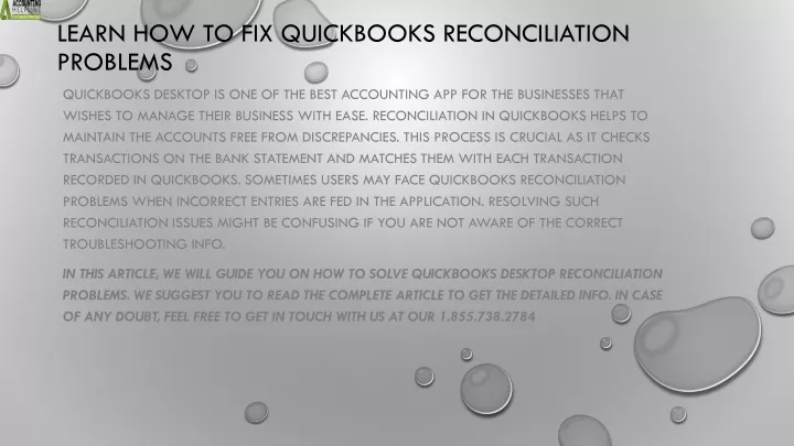 learn how to fix quickbooks reconciliation problems