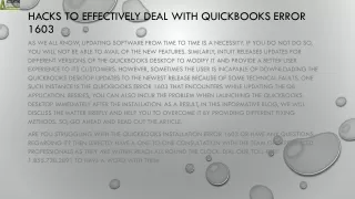 hacks to effectively deal with quickbooks error 1603