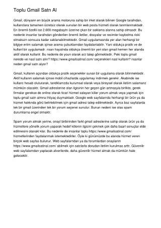 toplu gmail satn al gmail d nyann en b y k arama