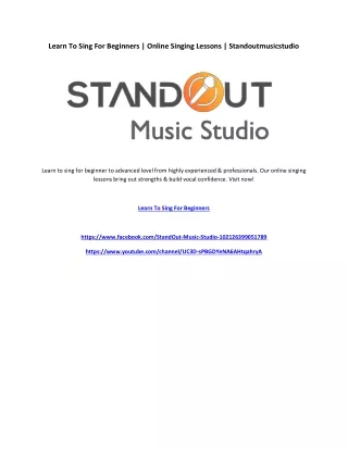 learn to sing for beginners online singing