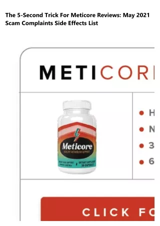 the 5 second trick for meticore reviews may 2021