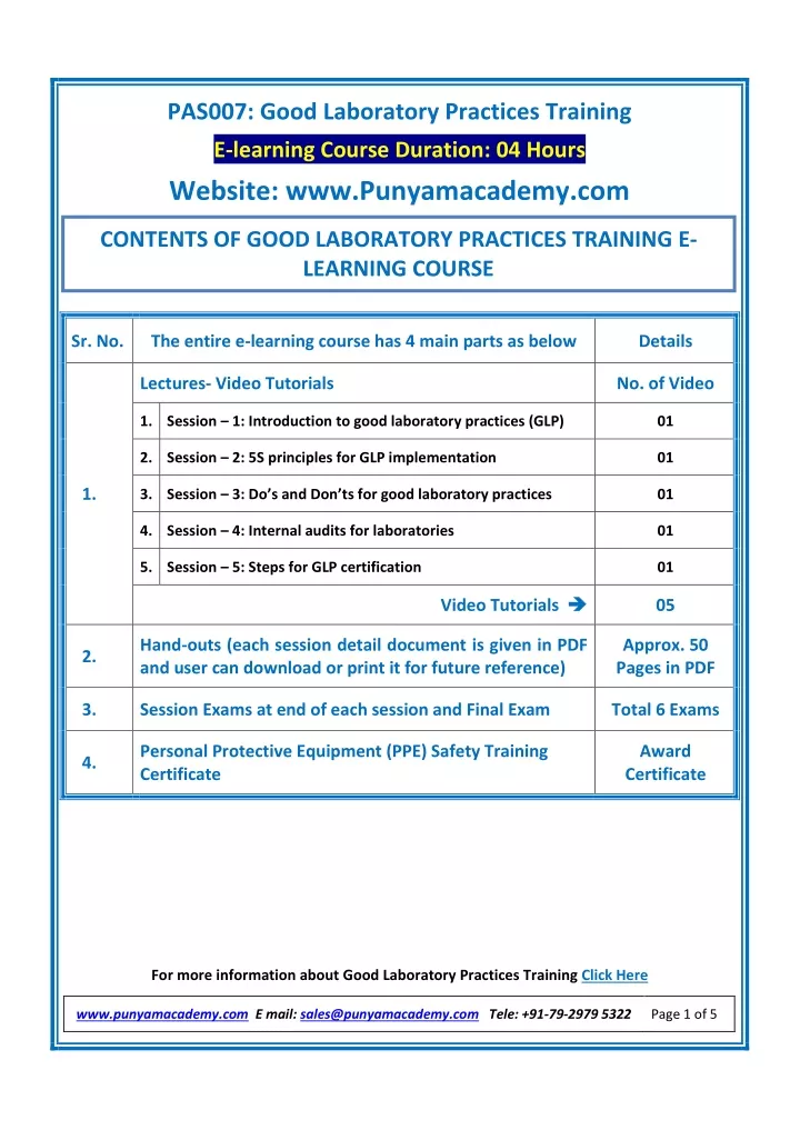 pas007 good laboratory practices training