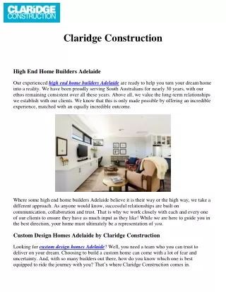 claridge construction