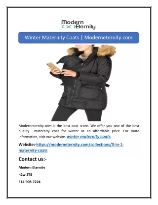 Winter Maternity Coats | Moderneternity.com