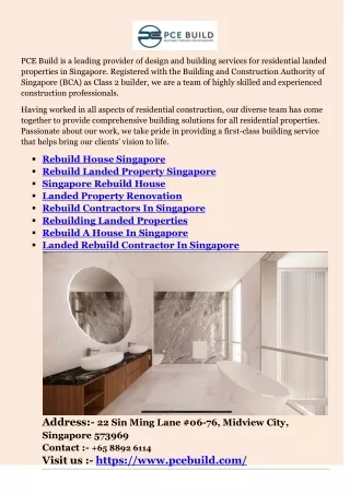 Rebuild Contractors In Singapore