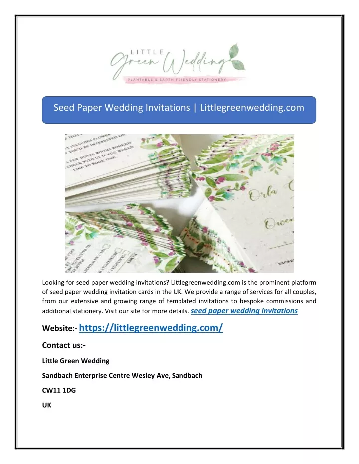 seed paper wedding invitations littlegreenwedding