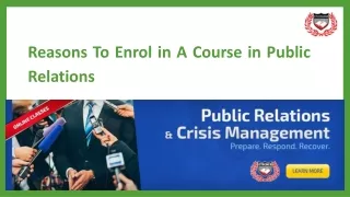 Reasons To Enrol in A Course in Public Relations