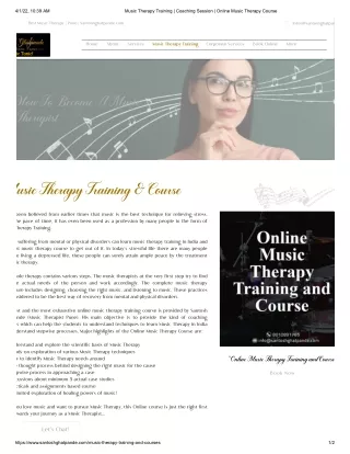 Online Music Therapy Course - Santosh Ghatpande
