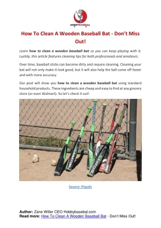 How To Clean A Wooden Baseball Bat