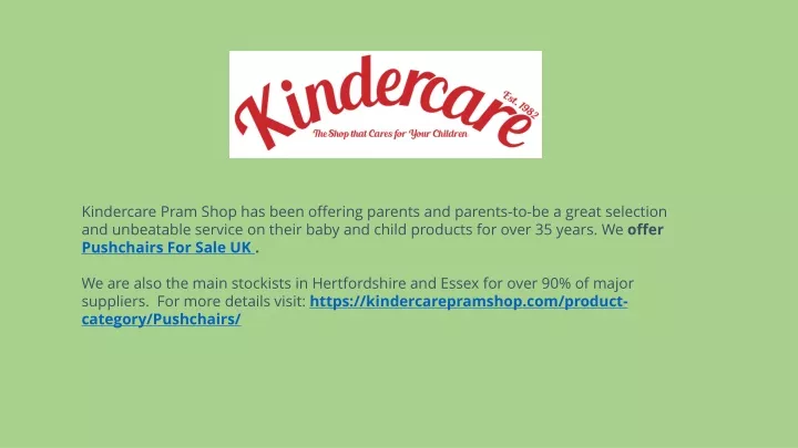 kindercare pram shop has been offering parents