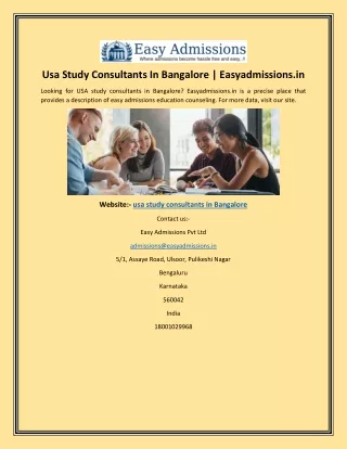 Usa Study Consultants In Bangalore | Easyadmissions.in