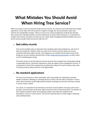what mistakes you should avoid when hiring tree