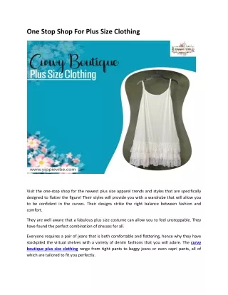 One Stop Shop For Plus Size Clothing