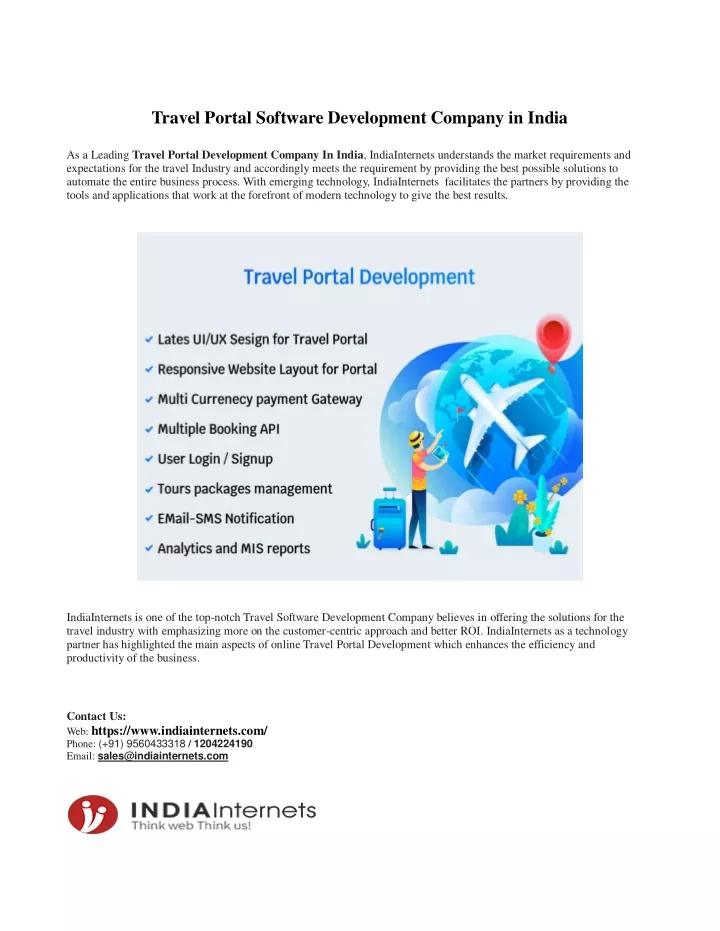 travel portal software development company