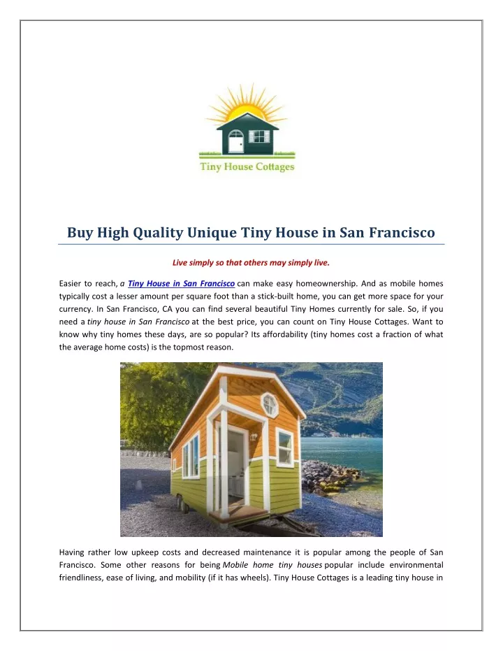 buy high quality unique tiny house