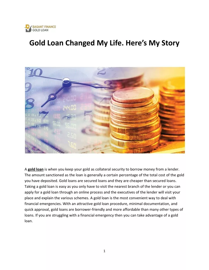 gold loan changed my life here s my story