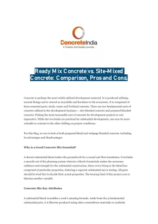 ready ready mix concrete concrete comparison