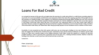 loans for bad credit