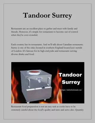 Tandoor Surrey
