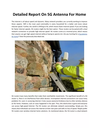 detailed report on 5g antenna for home