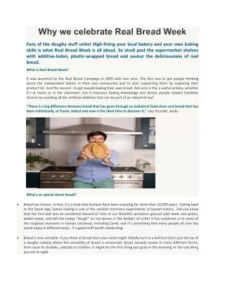 why we celebrate real bread week