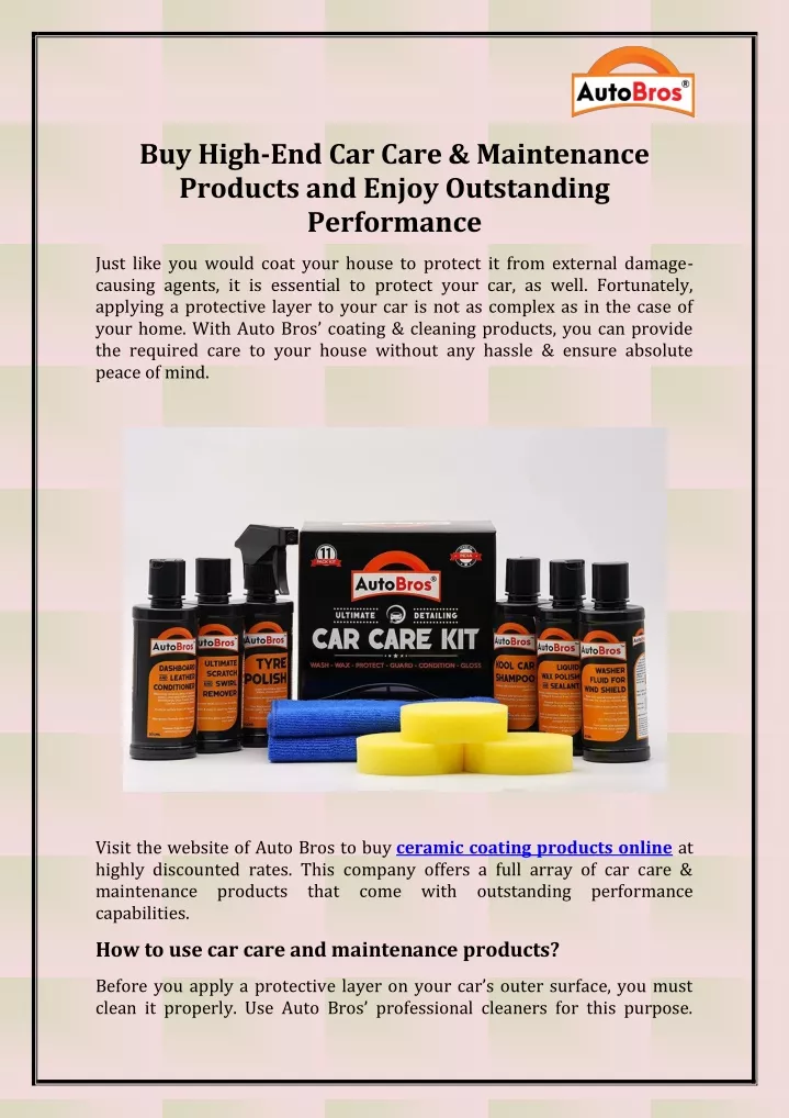 buy high end car care maintenance products