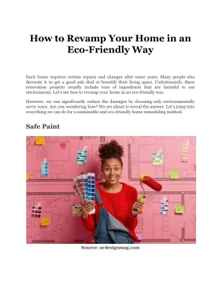 how to revamp your home in an eco friendly way