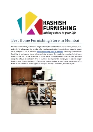 Best Home Furnishing Store in Mumbai.docx